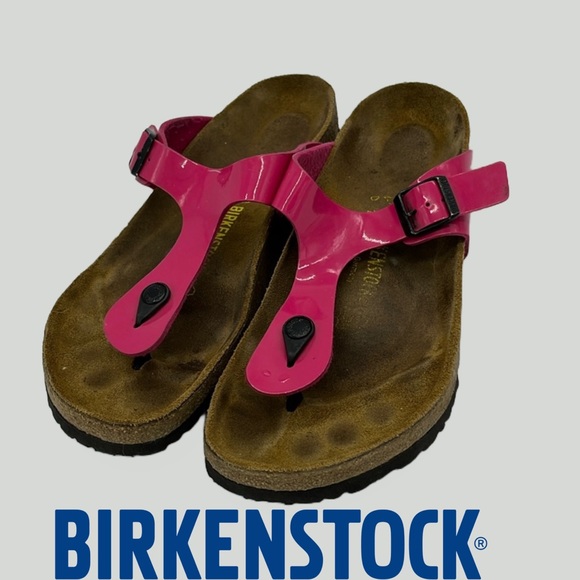 Birkenstock Shoes - BIRKENSTOCK GIZEH INFRADITO BIRKOFLOR PATENT FUCHSIA TULIP